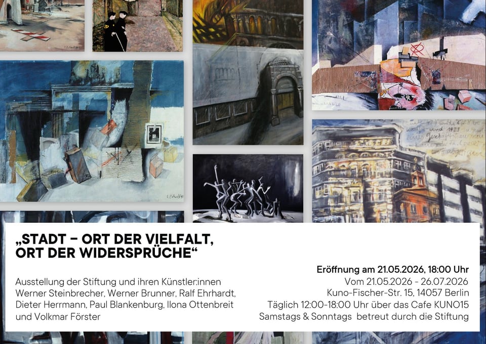 Exhibition flyer: Stadt – Ort der Vielfalt, Ort der Widersprüche