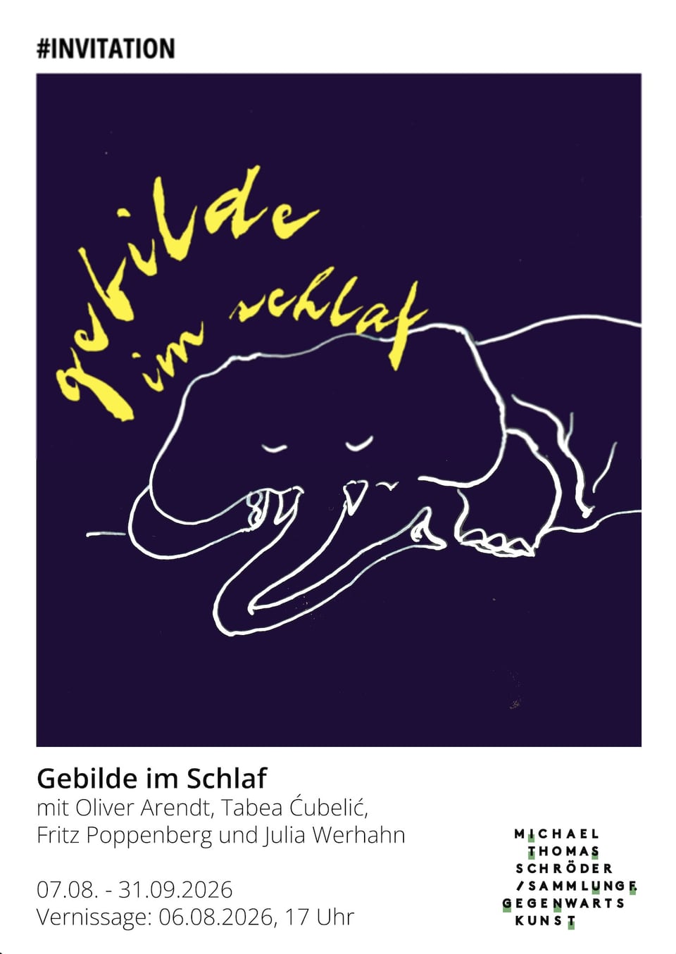 Exhibition flyer: Gebilde im Schlaf