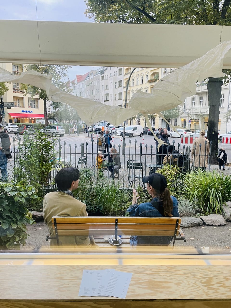 View from the exhibition room onto the street