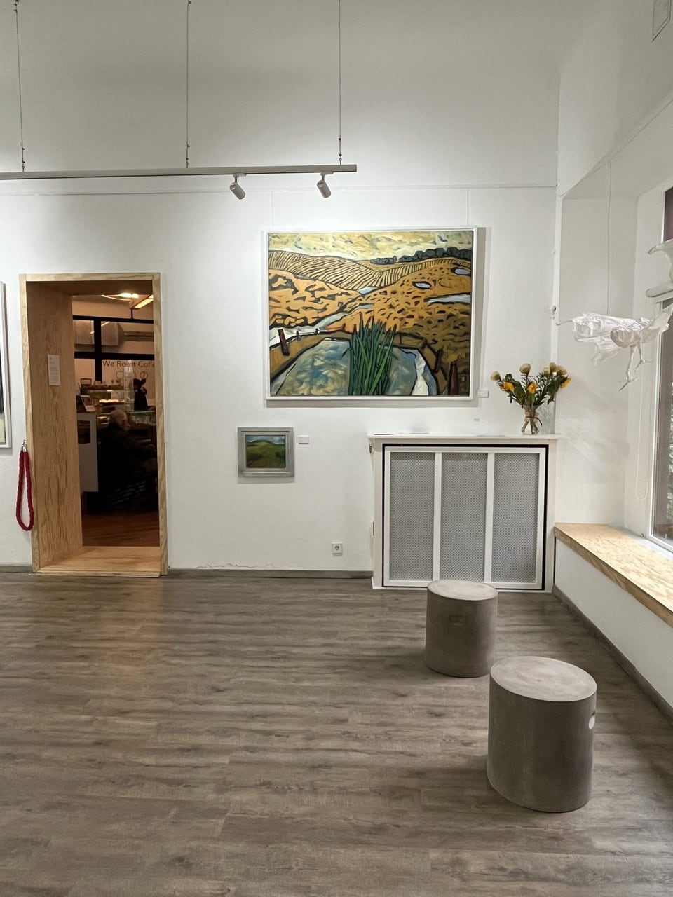 Exhibition room with a view into the adjoining room