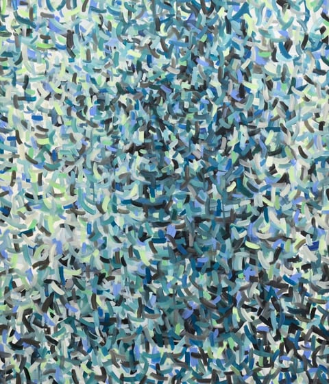 Ilona Ottenbreit, Head dissolved blue-green, 2023